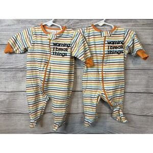Onesies Gerber Brand Long Sleeve Onesie Sleepers Set Of 2  0-3 Months